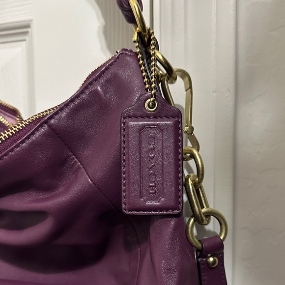 Coach Kristin Purple Leather Hobo Satchel - Picture 3 of 9
